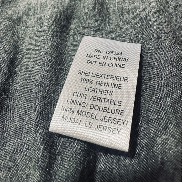 Haute Hippie Rounded Collar Zipper & Button Front Leather Jacket Asymmetric Flap - Picture 9 of 10